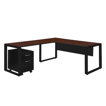Regency Pedestal Desk Desks > Corner Desks > Structure L-Desks with Storage, 72 D X 29 H, 66 W X Wood|Metal STLSMP663042CHBK